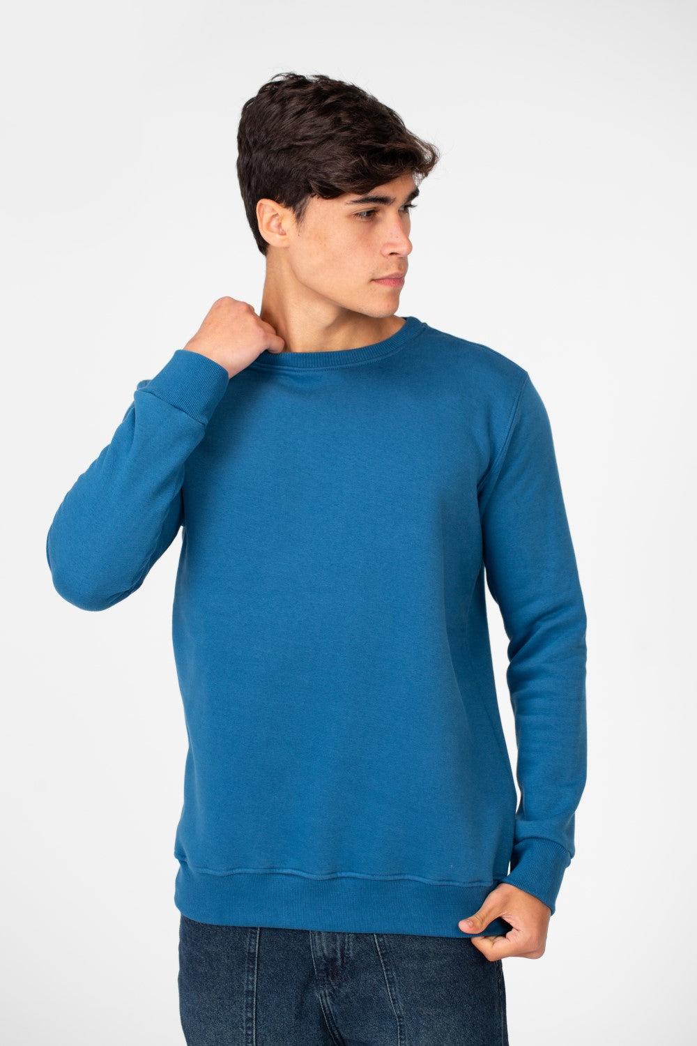 Men's Sweatshirt With Round Neck And Back Print