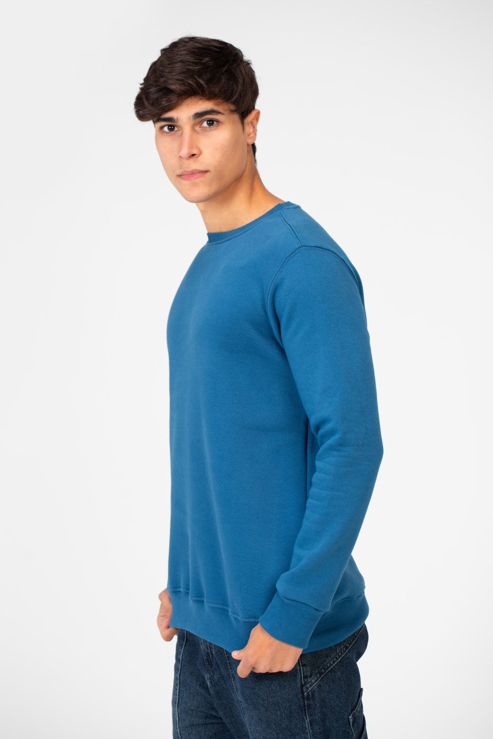 Men's Sweatshirt With Round Neck And Back Print