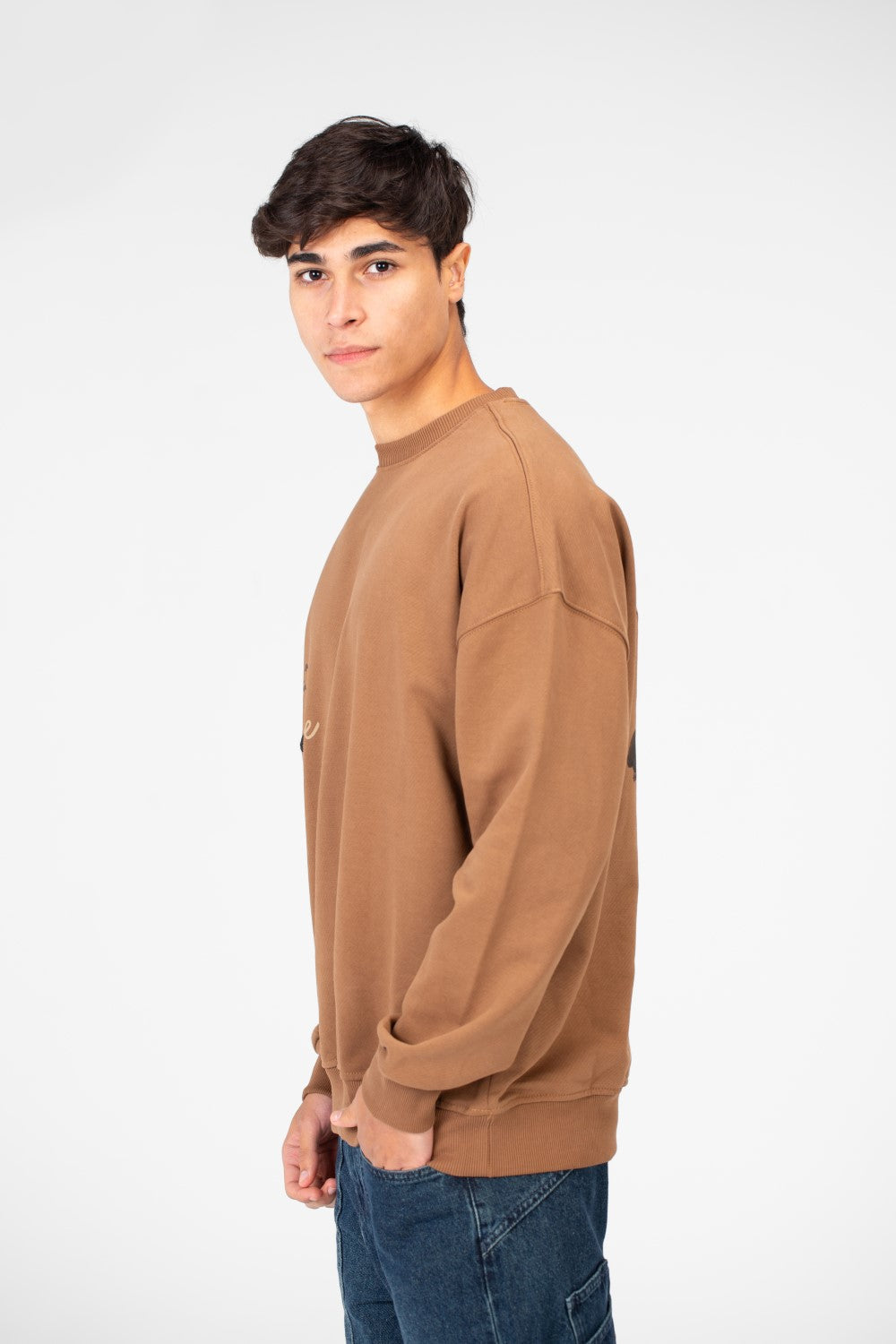Men's Oversized Round Neck Printed Sweatshirt