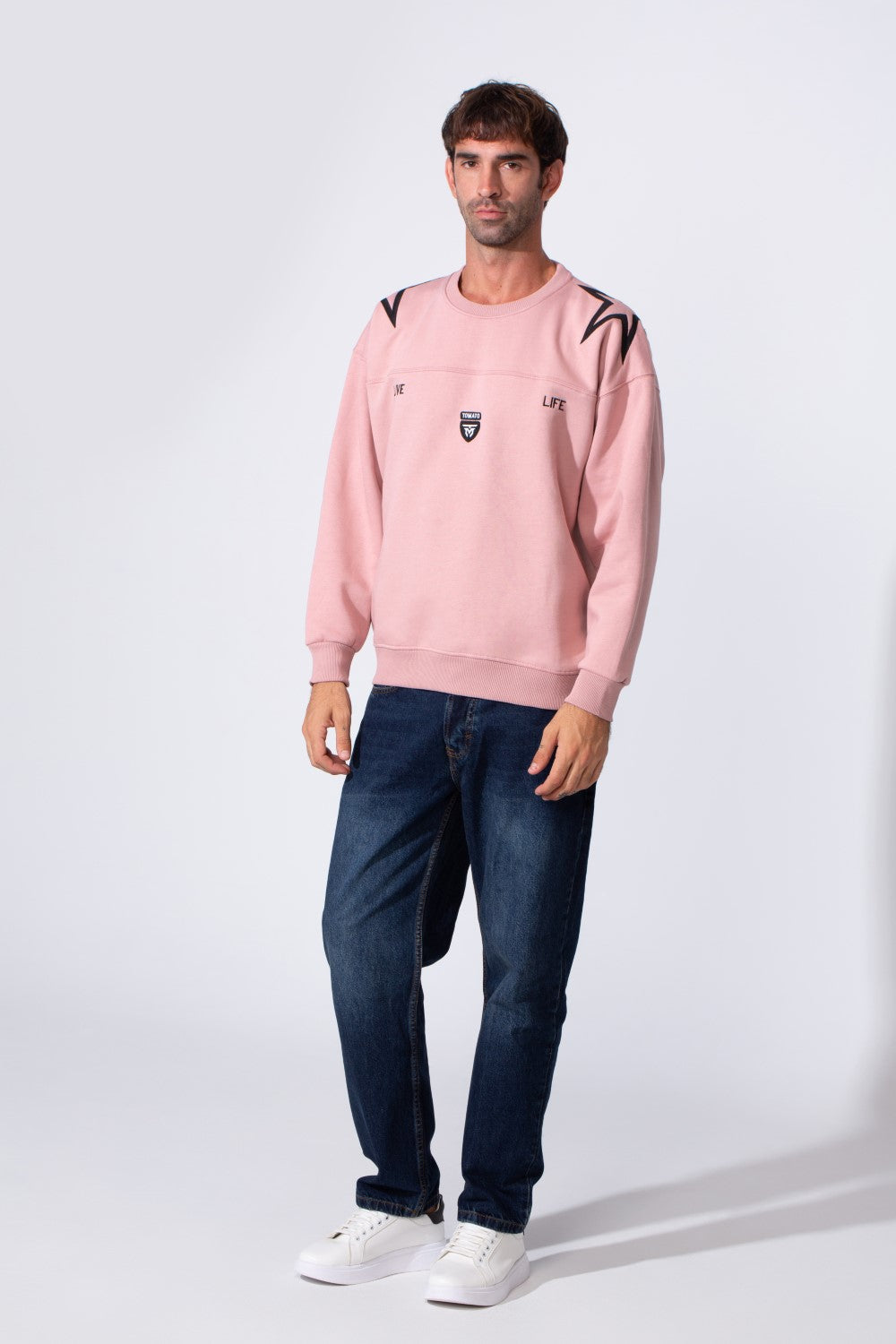 Men's Tomato Star Print Milton Oversized Crew Neck Sweatshirt