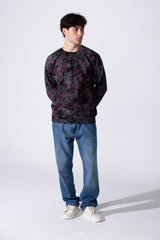 Men's Milton Regular Fit Long Sleeves All Over Print Washed Sweatshirt