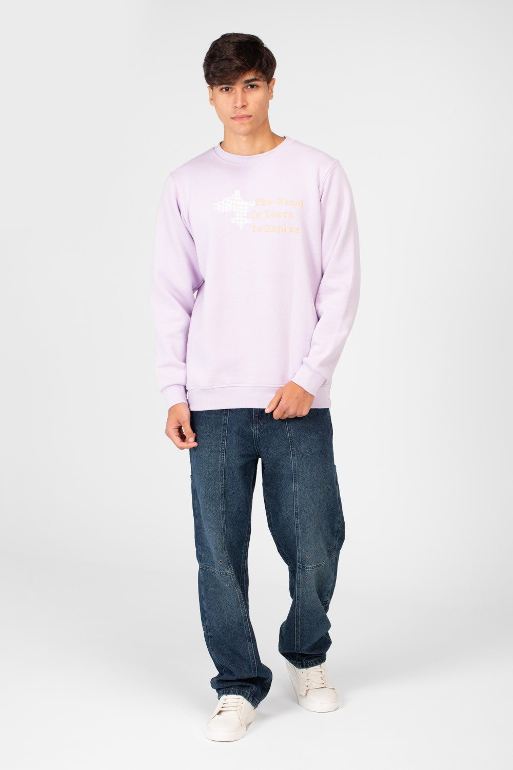 Men's Graphic Print Crew Neck Sweatshirt