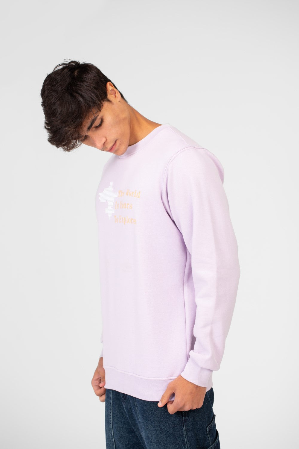 Men's Graphic Print Crew Neck Sweatshirt