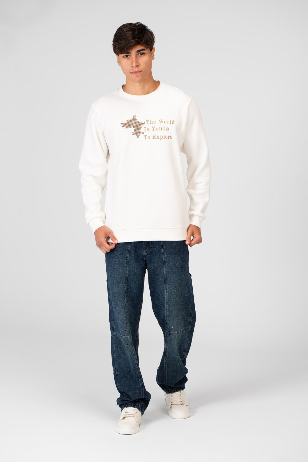 Men's Graphic Print Crew Neck Sweatshirt