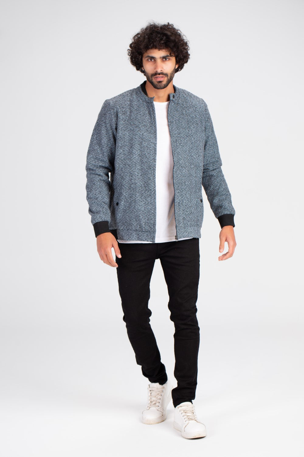 Men's Casual Full Zipper Front Pockets Gokh Jacket With Unique Style