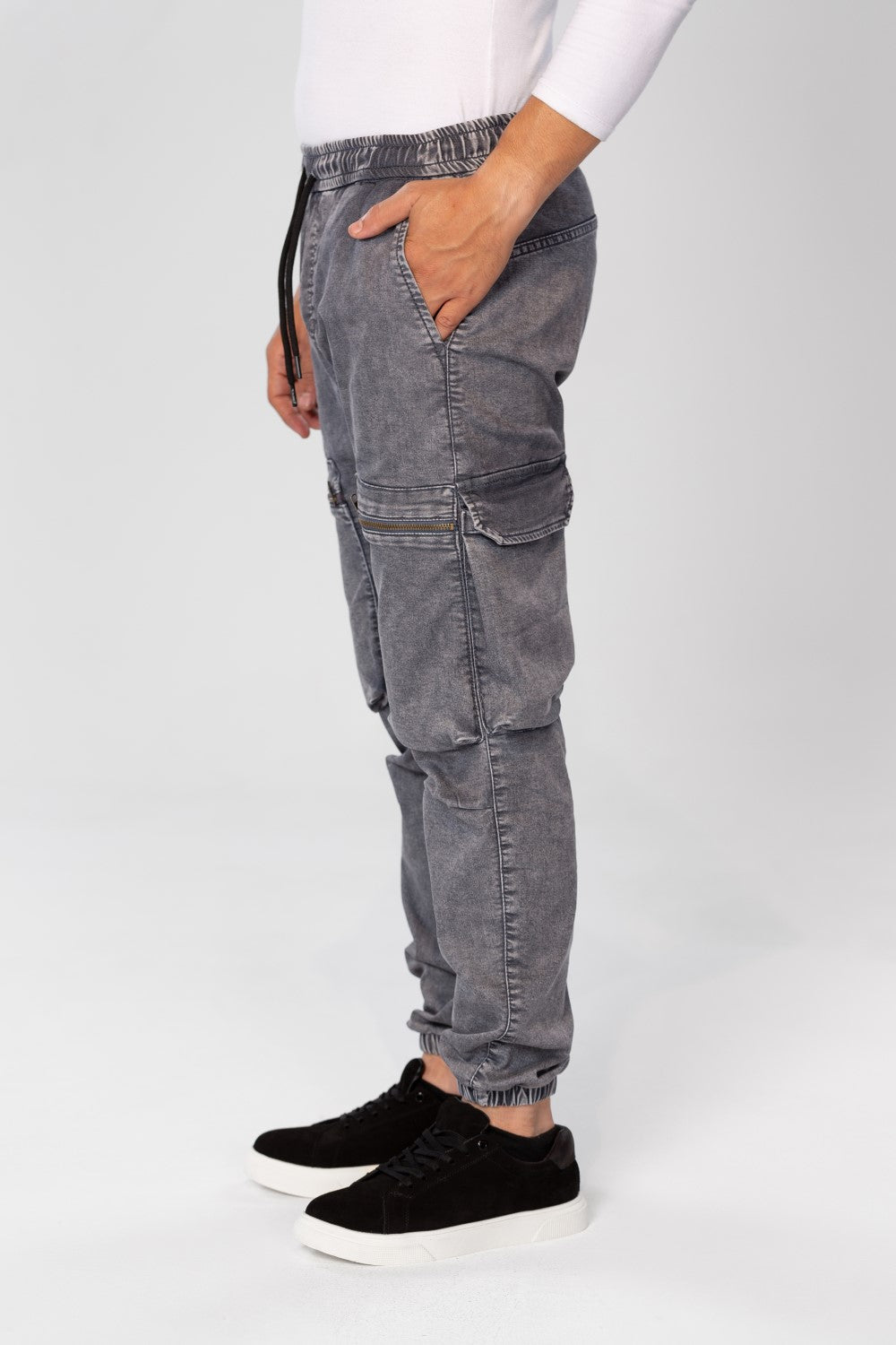 Men's Slim Fit Sherwal Jeans Pants With Front Zipper Pockets