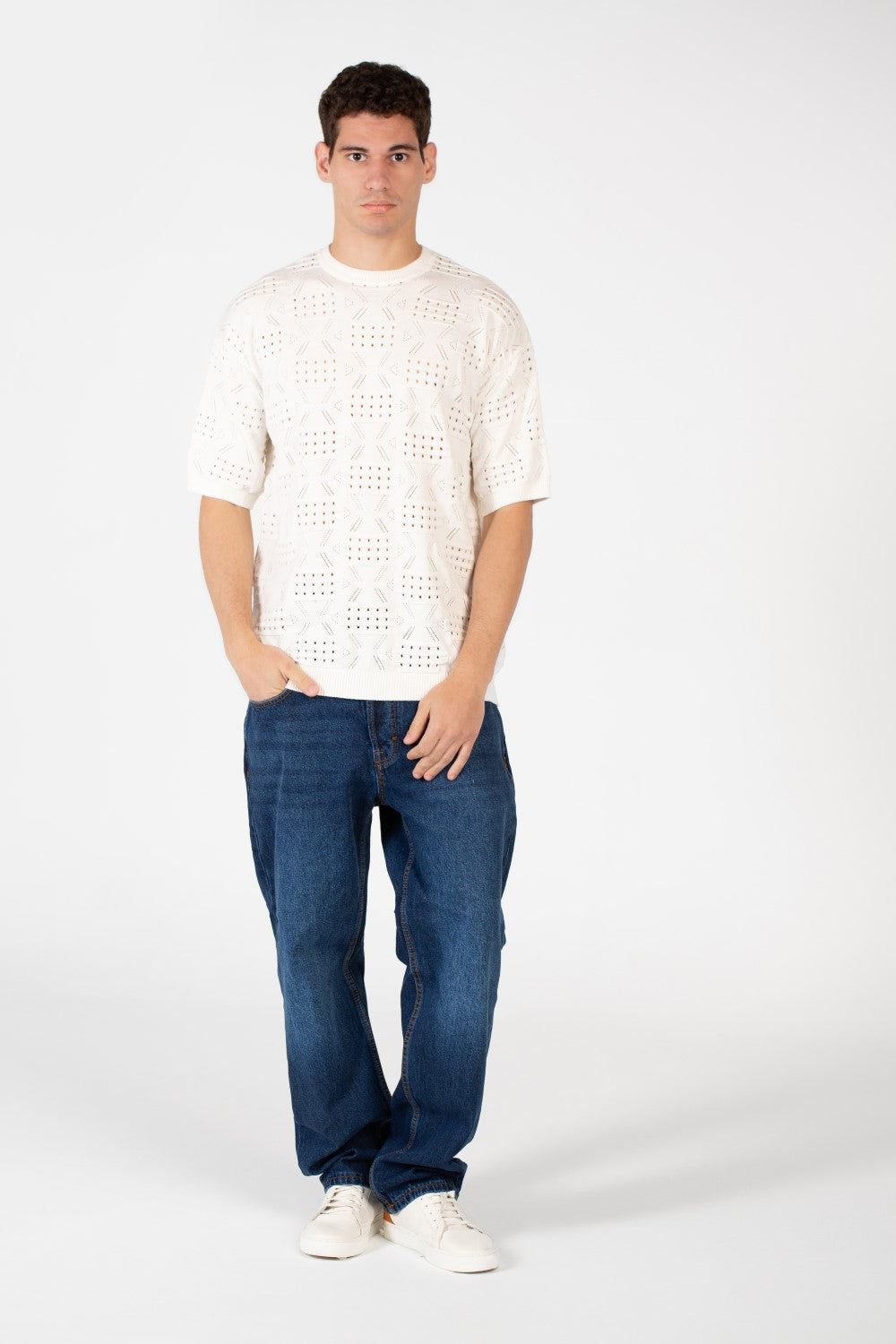 Men's Cotton Jakar Slim Fit Half Sleeve T-Shirt