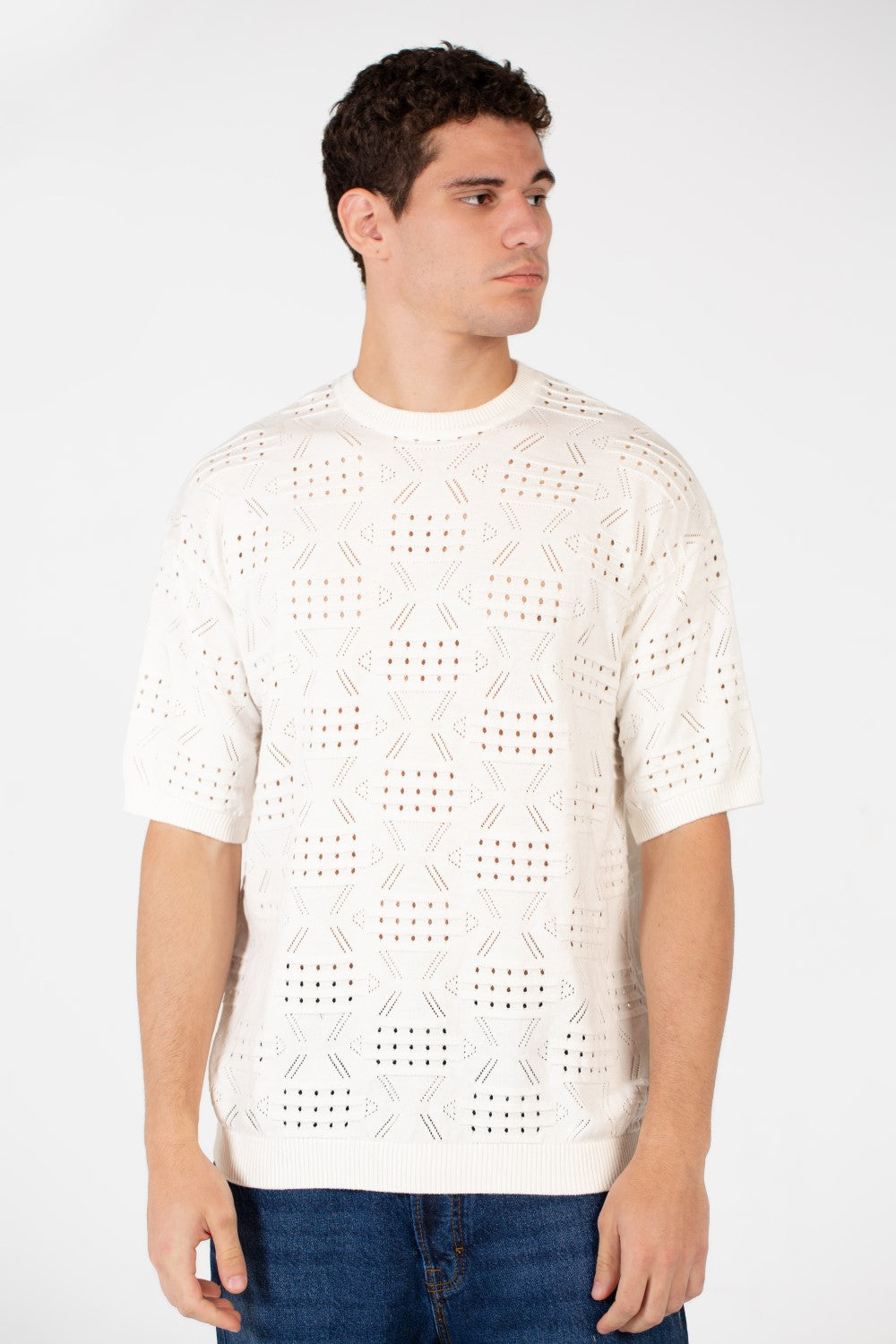 Men's Cotton Jakar Slim Fit Half Sleeve T-Shirt