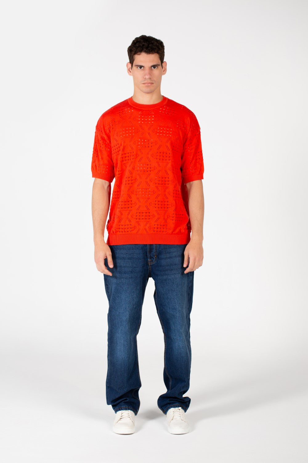 Men's Cotton Jakar Slim Fit Half Sleeve T-Shirt