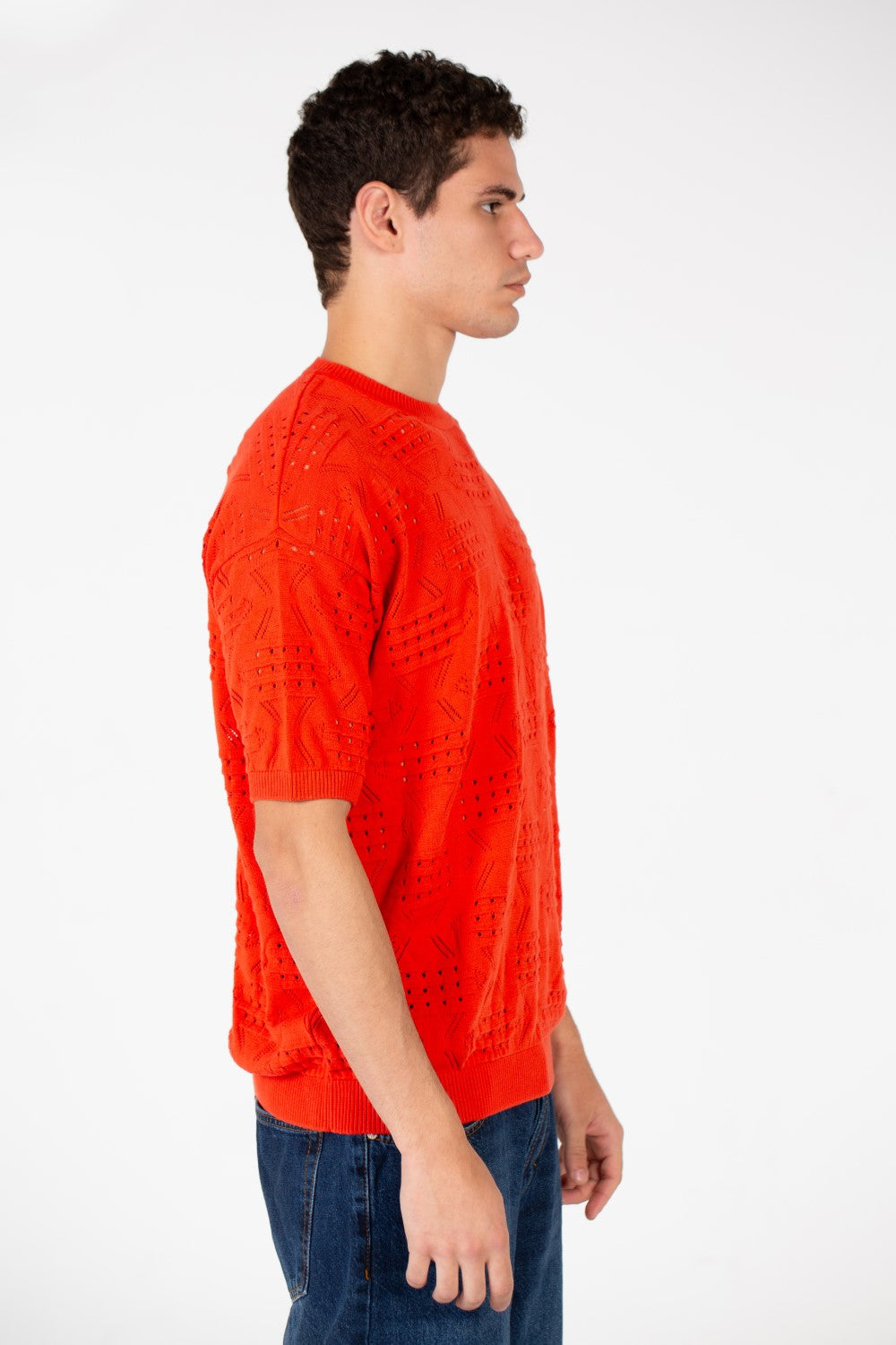 Men's Cotton Jakar Slim Fit Half Sleeve T-Shirt