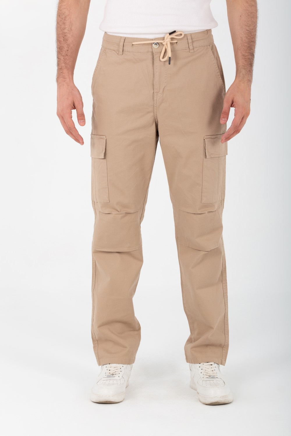 Men's Gabardine Sherwal Pants With Side Pockets And An Elastic Band In The Middle