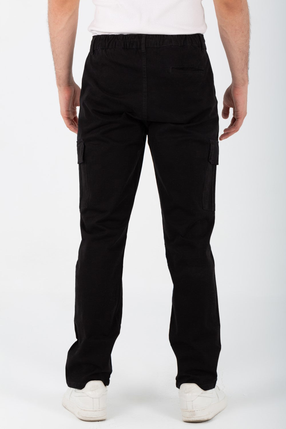 Men's Gabardine Sherwal Pants With Side Pockets And An Elastic Band In The Middle