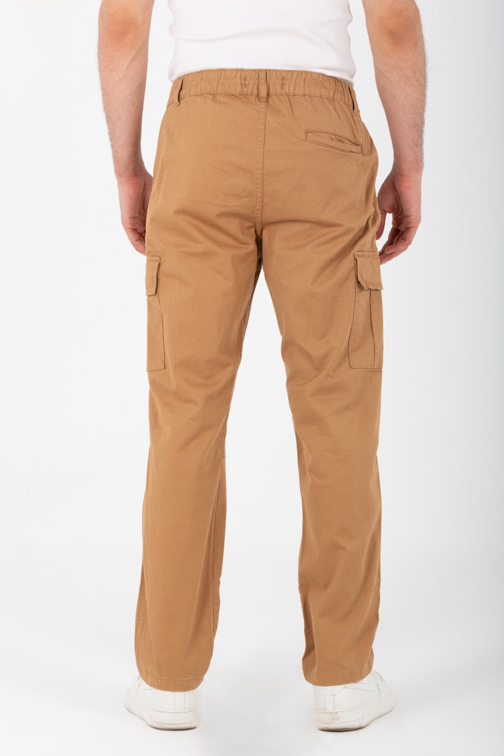 Men's Gabardine Sherwal Pants With Side Pockets And An Elastic Band In The Middle