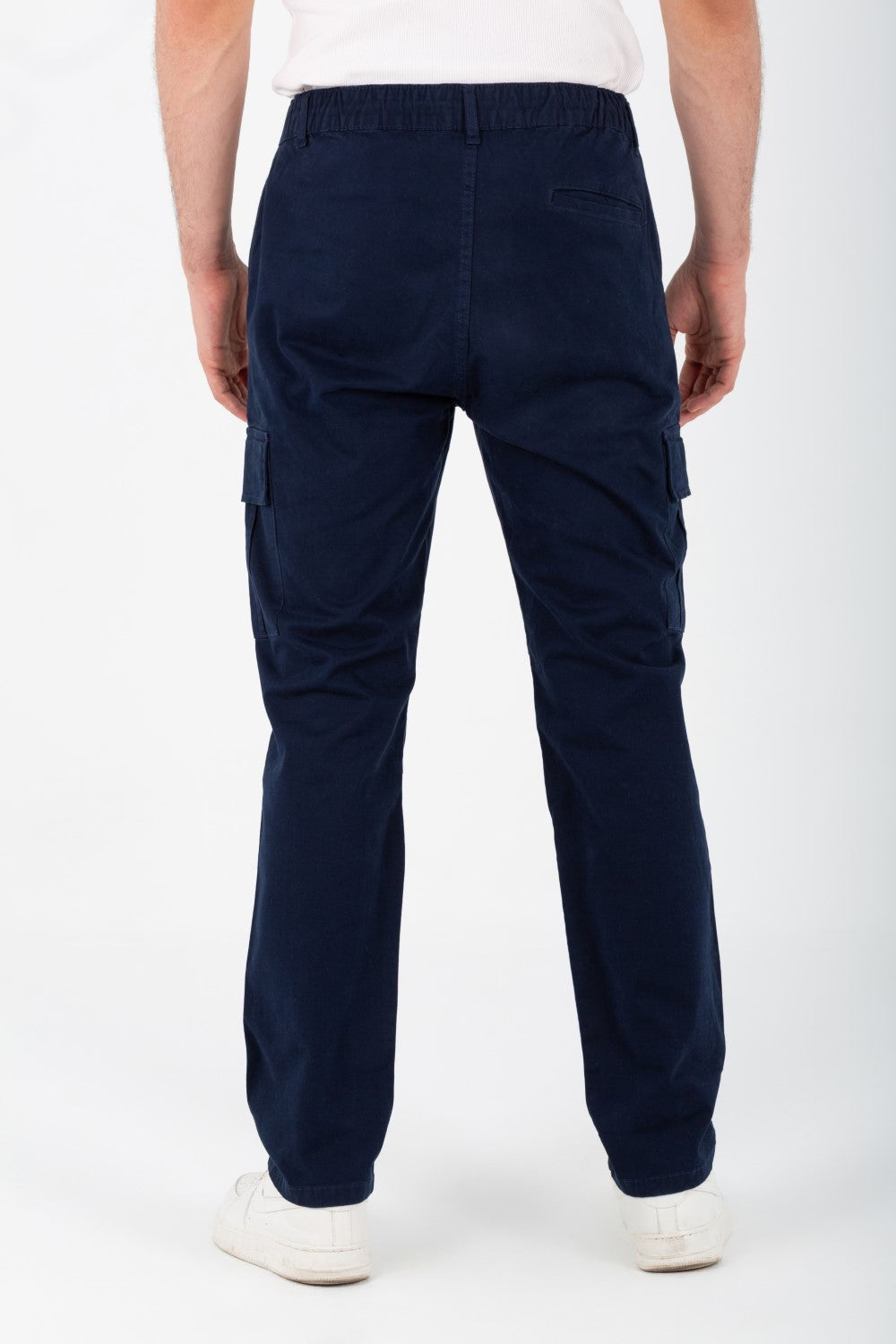 Men's Gabardine Sherwal Pants With Side Pockets And An Elastic Band In The Middle