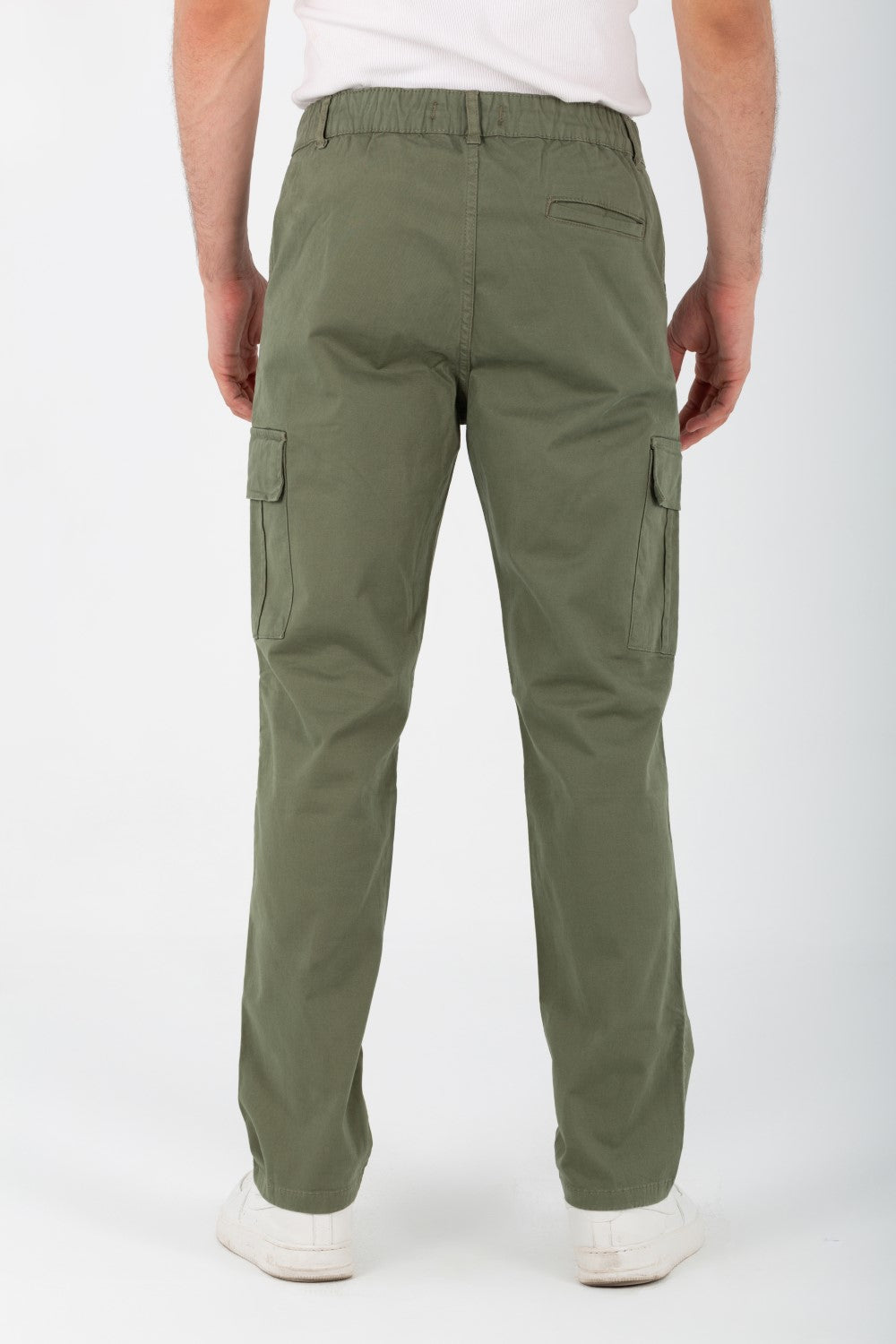 Men's Gabardine Sherwal Pants With Side Pockets And An Elastic Band In The Middle