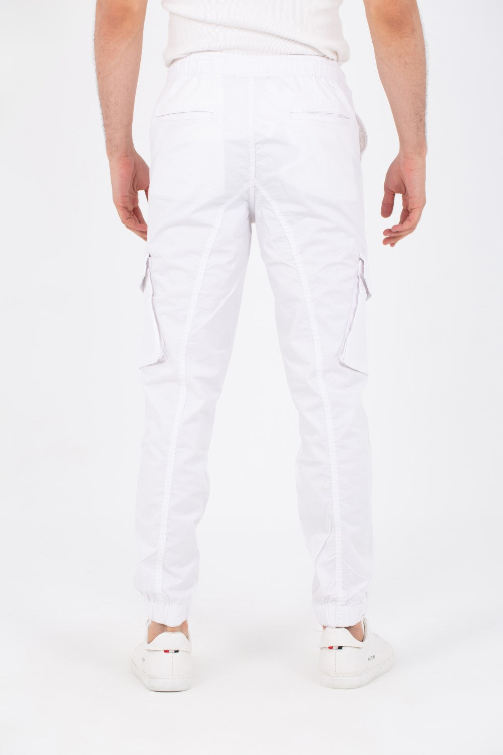 Mens Gabardine Pants With Elastic Waistband And Modern Side Pockets