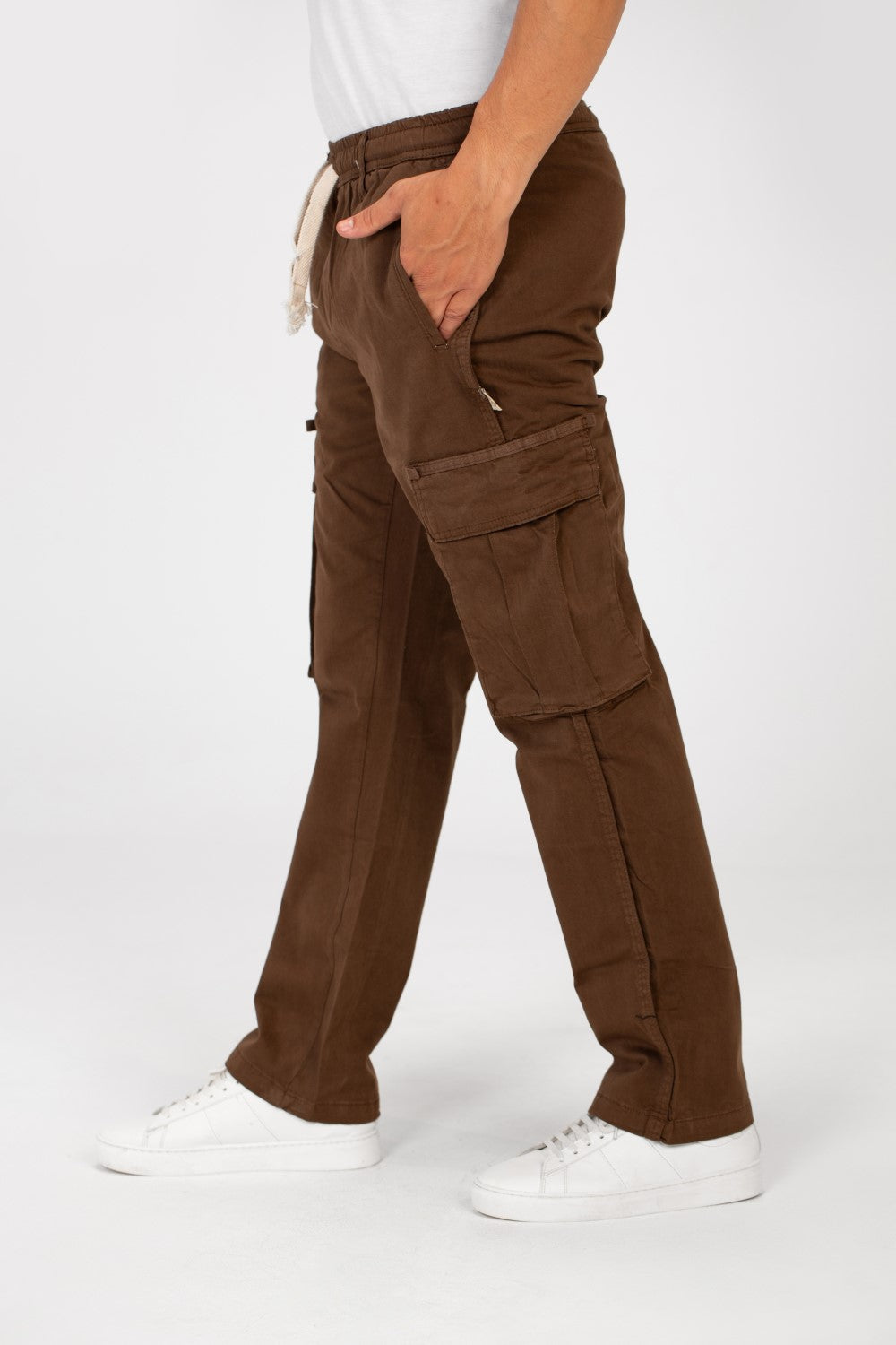 Men's Gabardine Sherwal Pants With Side Pockets And A Waist Drawstring
