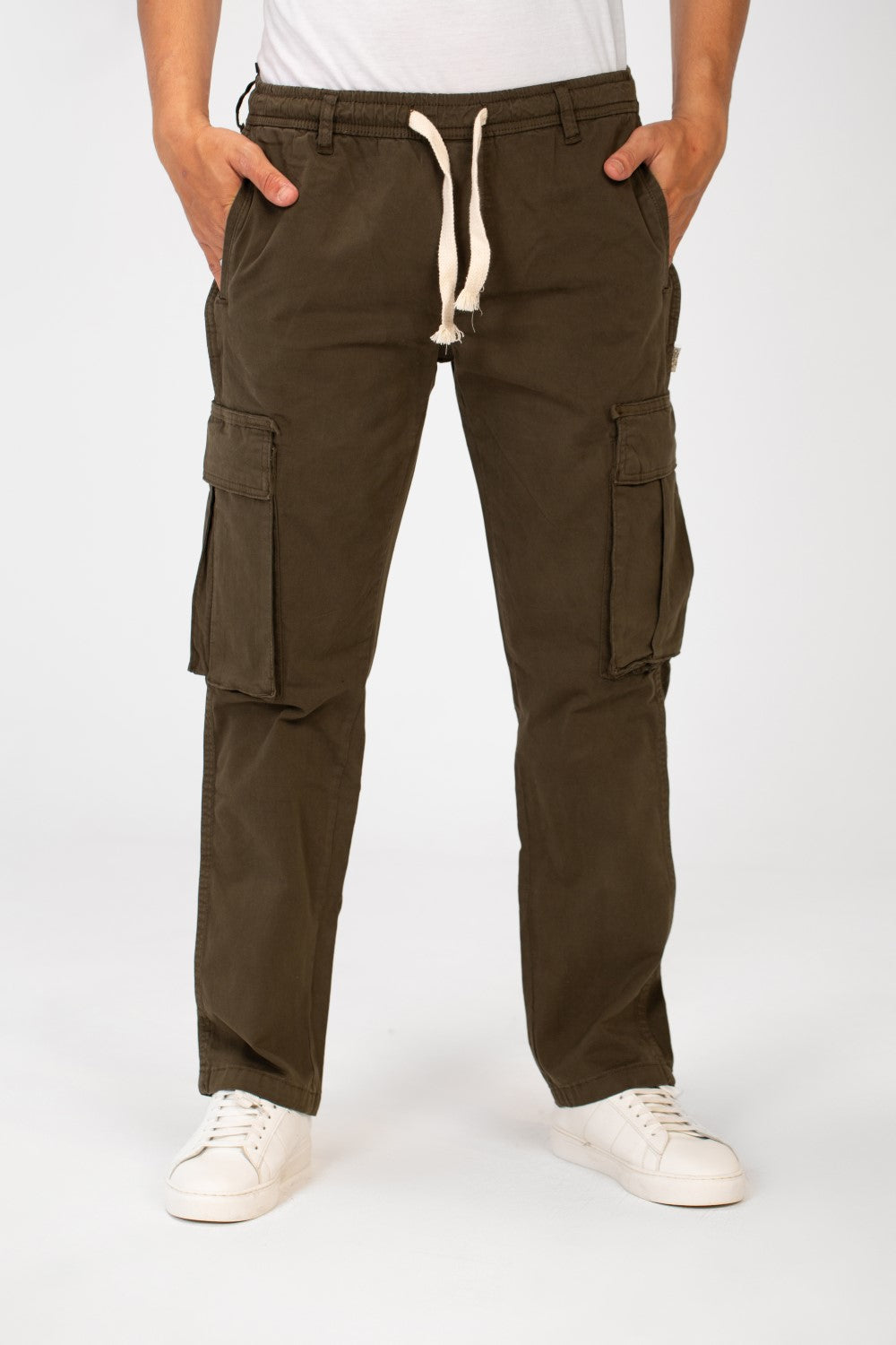 Men's Gabardine Sherwal Pants With Side Pockets And A Waist Drawstring