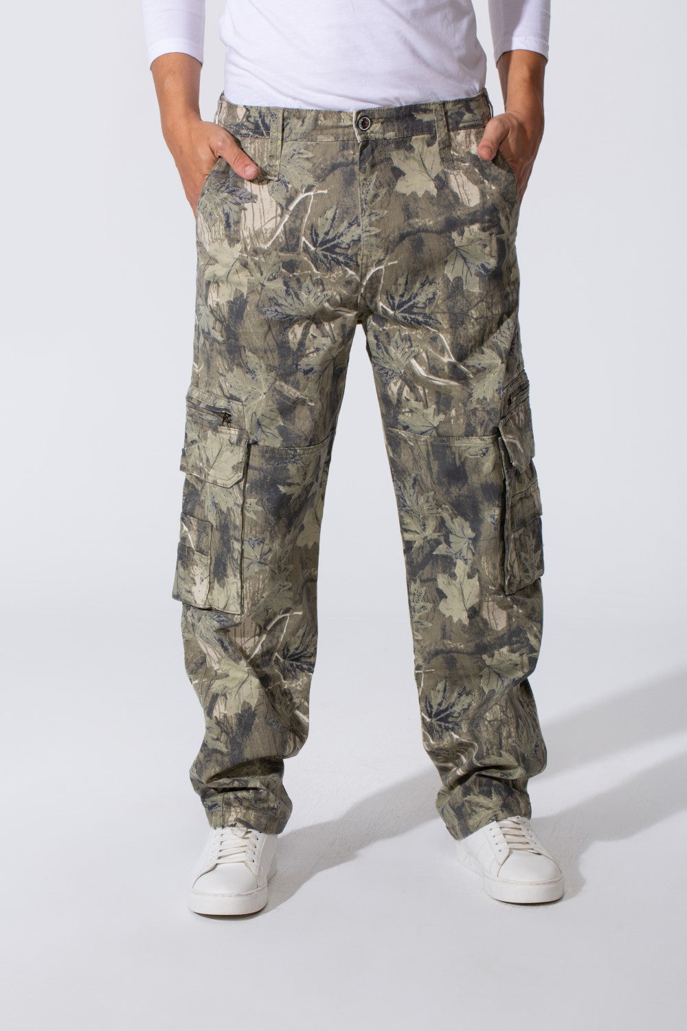 Men's Sherwal Gabardine Trousers Pants With A Cargo Army Cut And Modern Pockets
