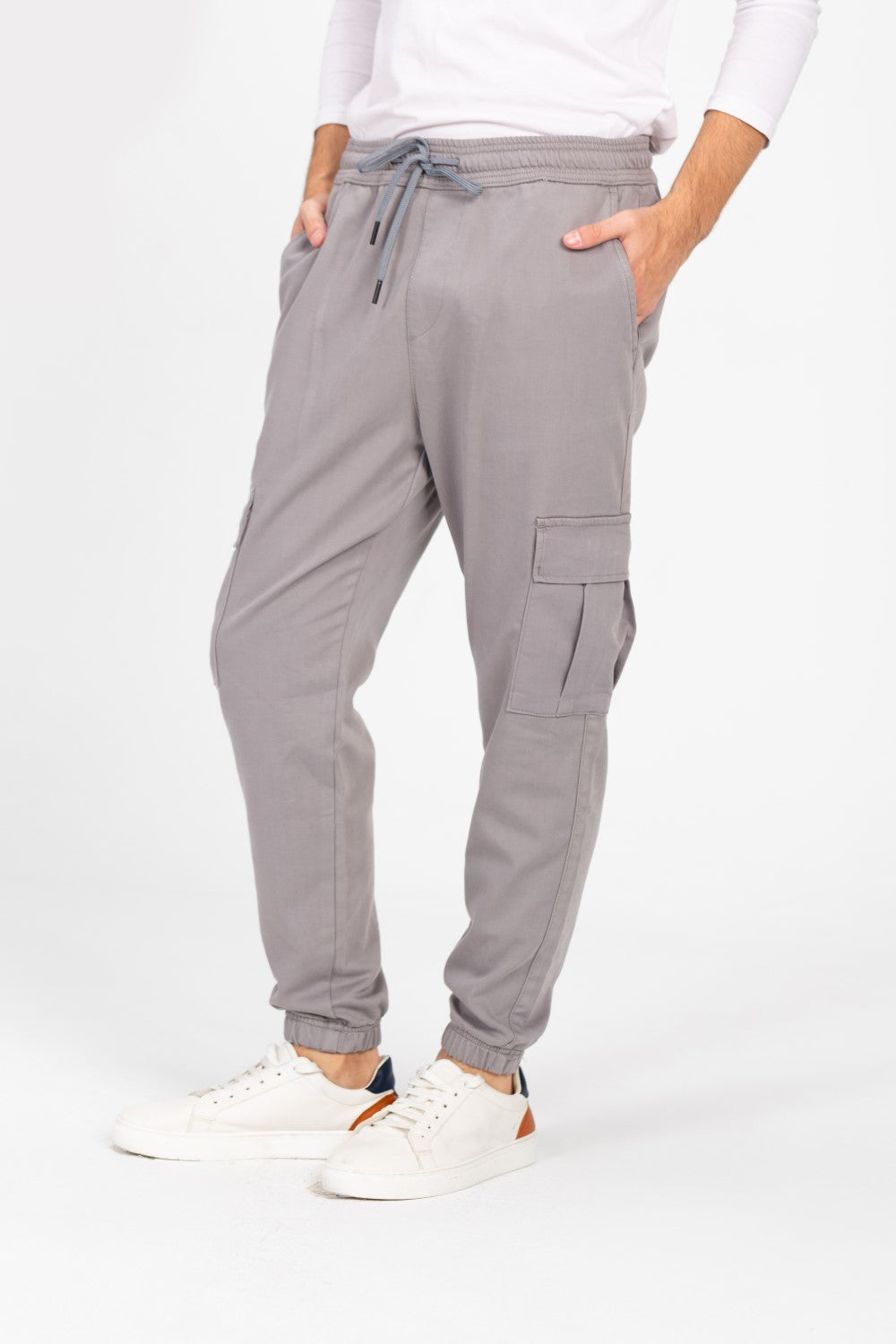 Men's Gabardine Sherwal Pants With Elastic Waistband And Side Pockets