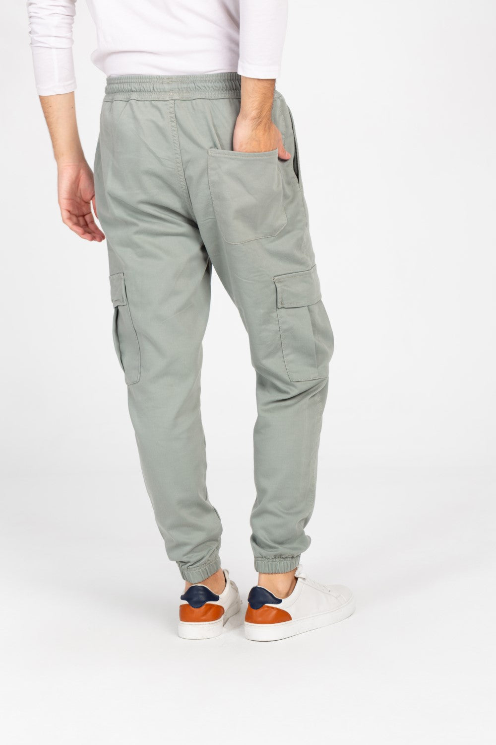 Men's Gabardine Sherwal Pants With Elastic Waistband And Side Pockets