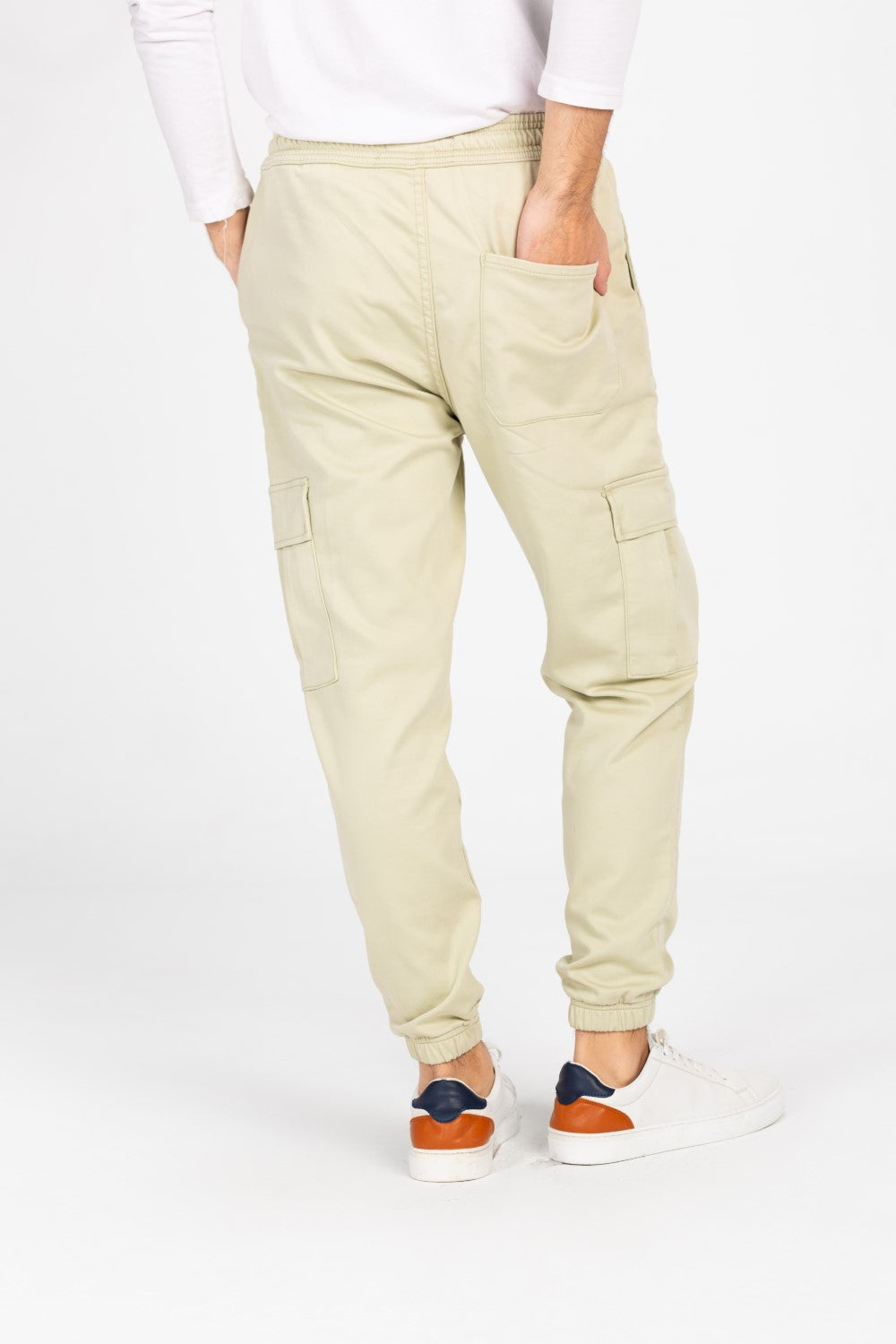 Men's Gabardine Sherwal Pants With Elastic Waistband And Side Pockets