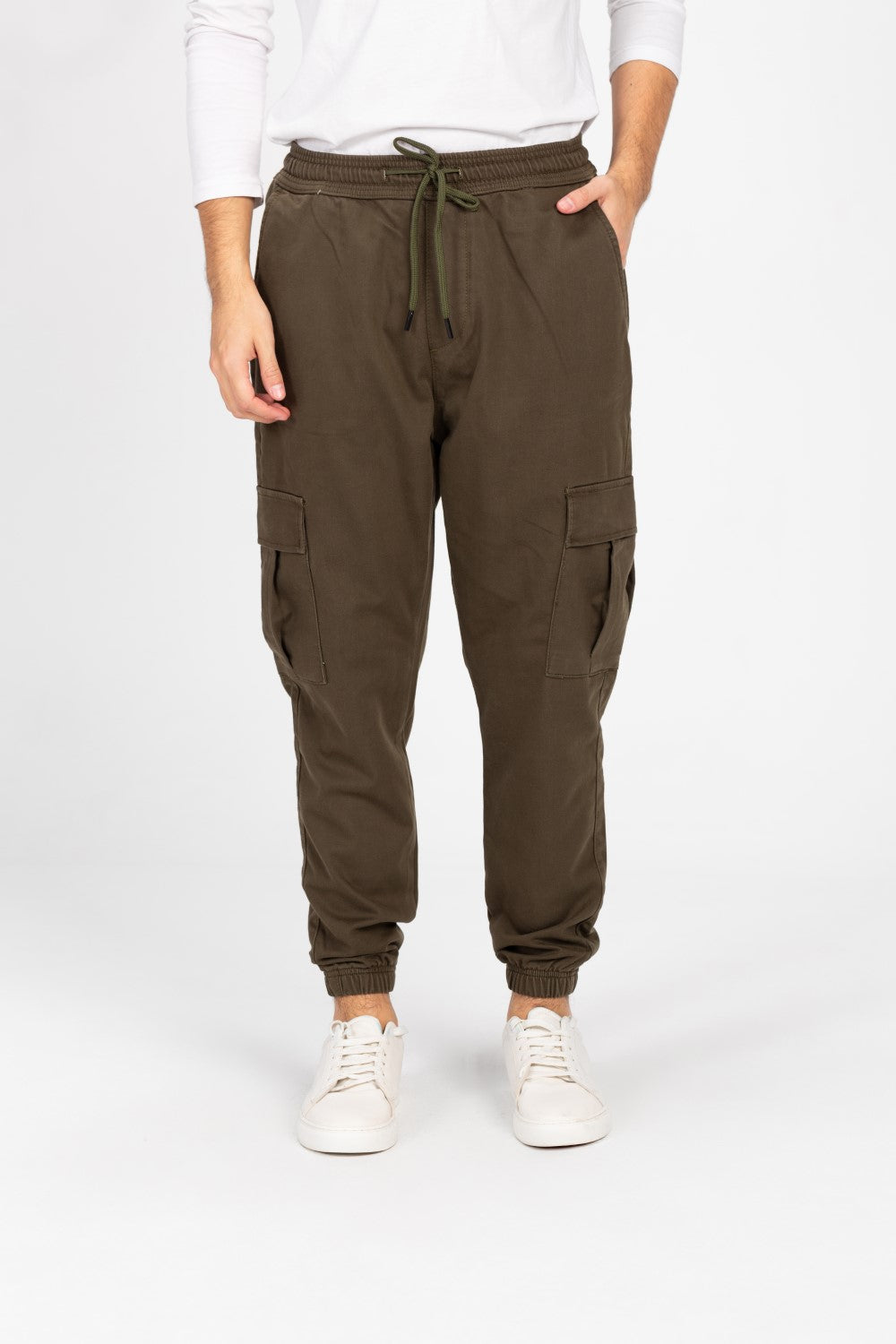 Men's Gabardine Sherwal Pants With Elastic Waistband And Side Pockets