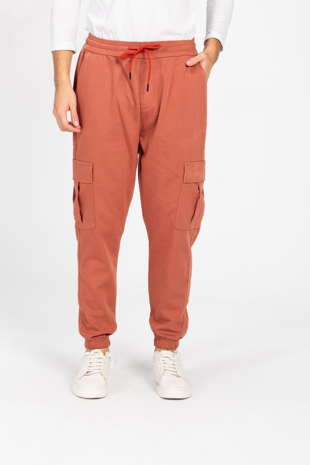 Men's Gabardine Sherwal Pants With Elastic Waistband And Side Pockets