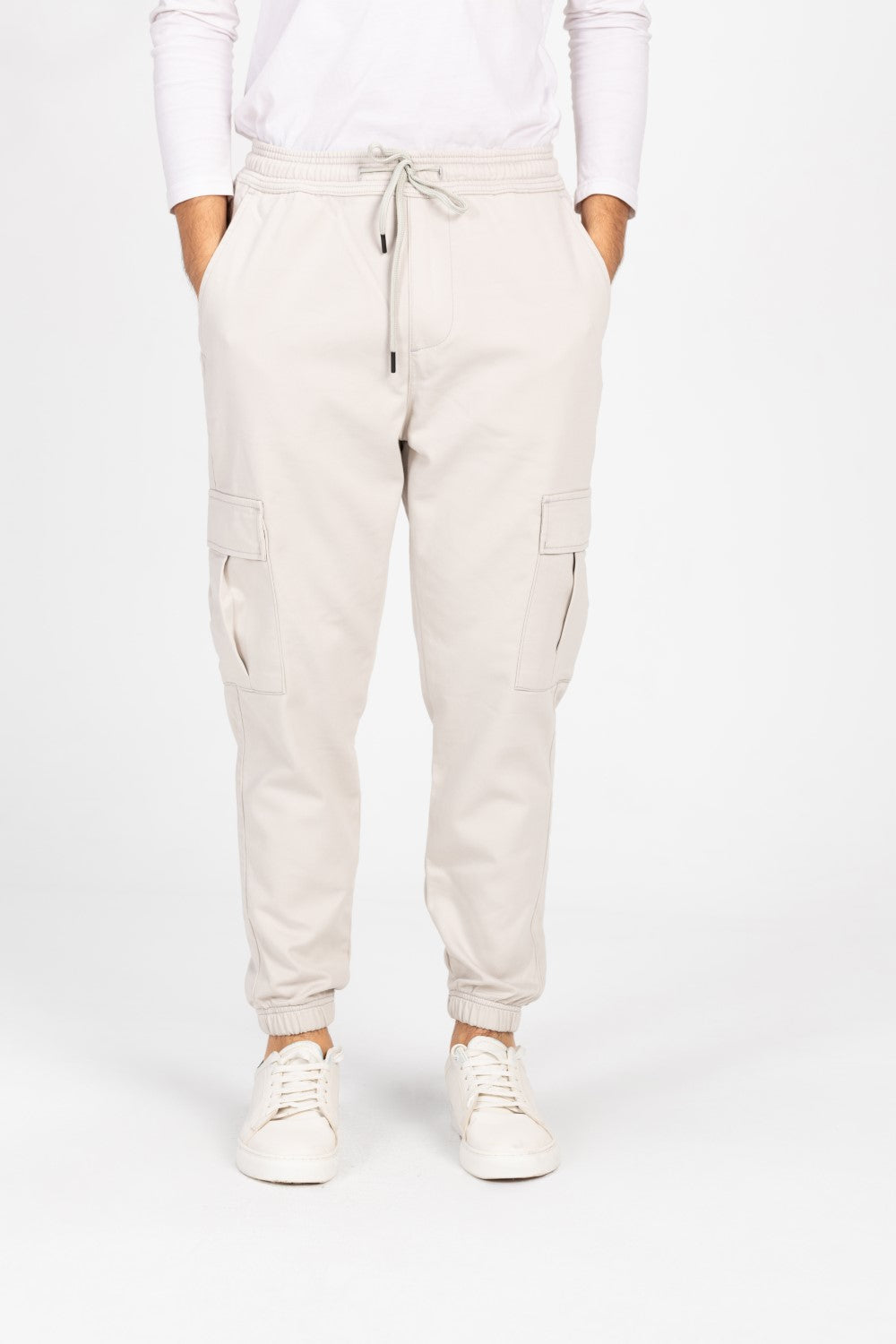 Men's Gabardine Sherwal Pants With Elastic Waistband And Side Pockets