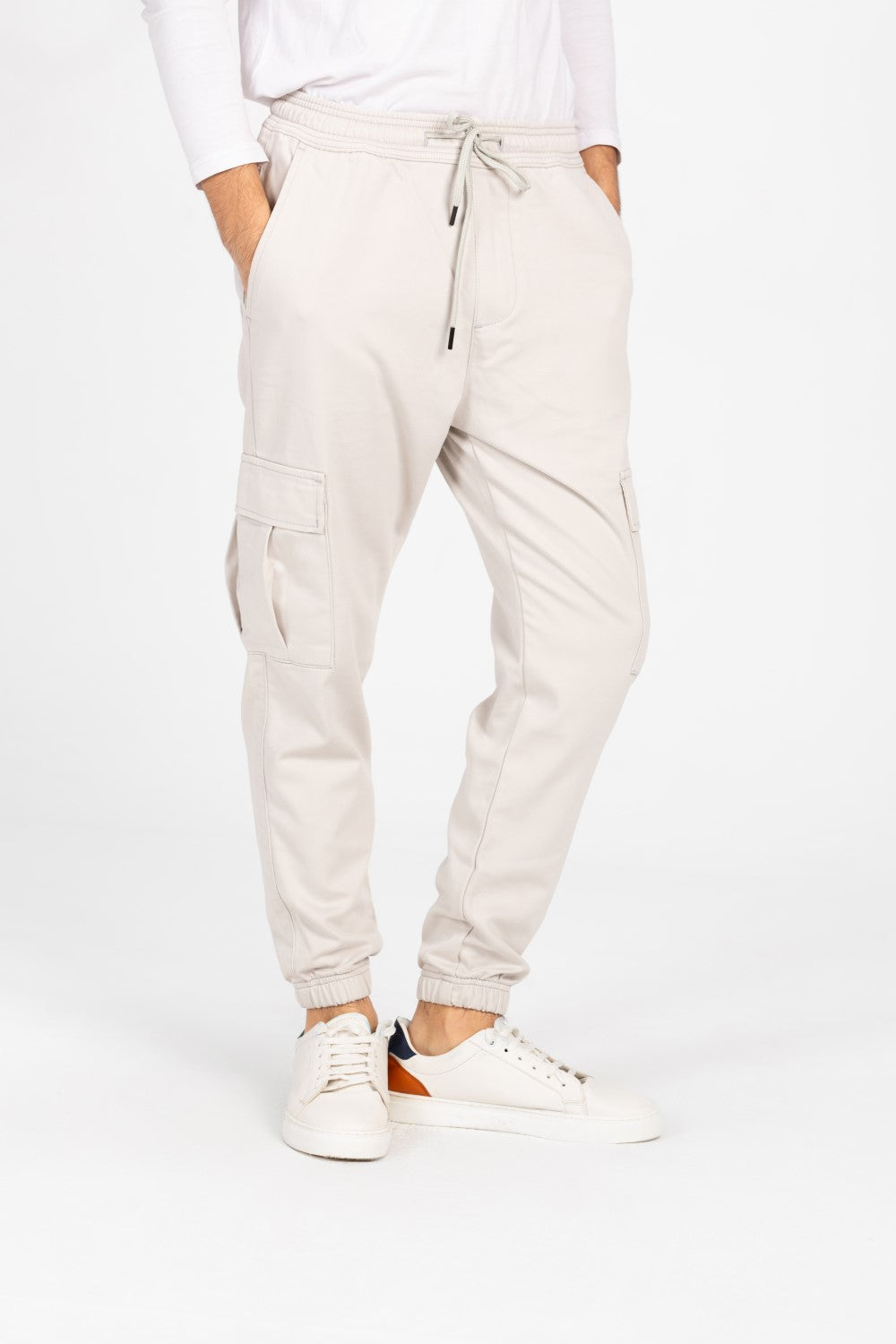 Men's Gabardine Sherwal Pants With Elastic Waistband And Side Pockets