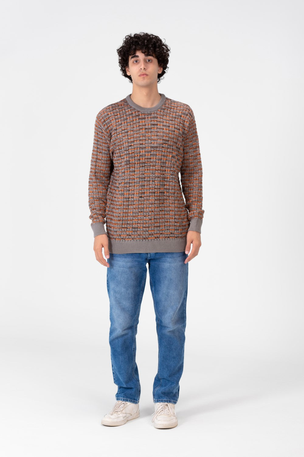 Men's Crew Neck Pullover With Basic Details