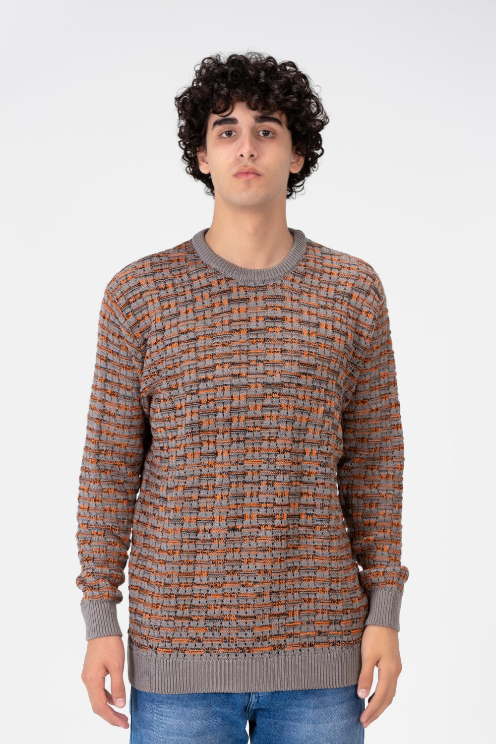 Men's Crew Neck Pullover With Basic Details