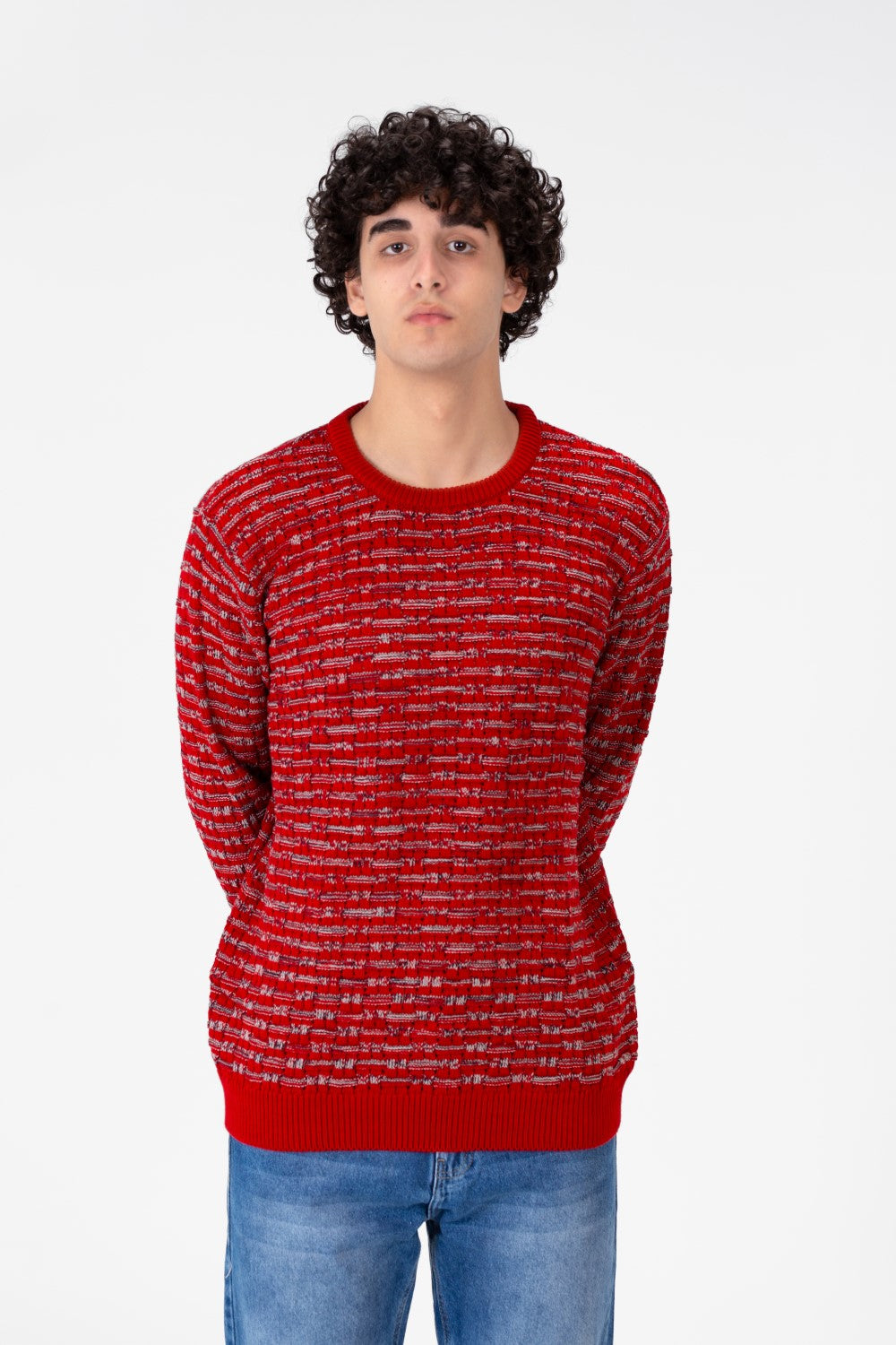 Men's Crew Neck Pullover With Basic Details