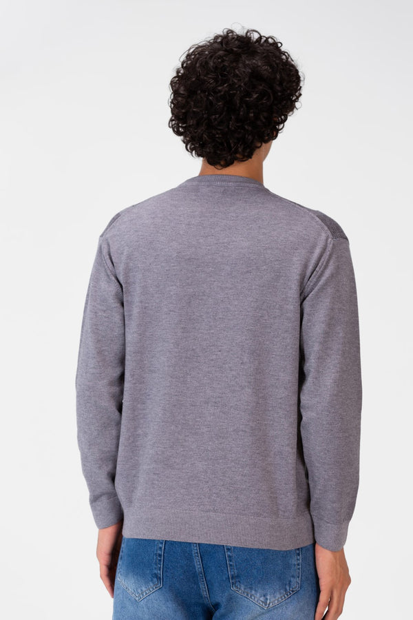 Men's Round Striped Long Sleeve Pullover