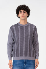 Men's Round Striped Long Sleeve Pullover
