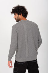 Men's Rounded Neck Basic Made Of Soft Wool With Designed Pattern Pullover