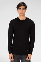 Men's Basic Plain Pullover With A Round Neck In Comfortable Material