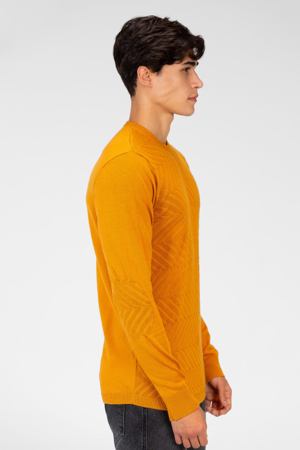 Men's Basic Plain Pullover With A Round Neck In Comfortable Material
