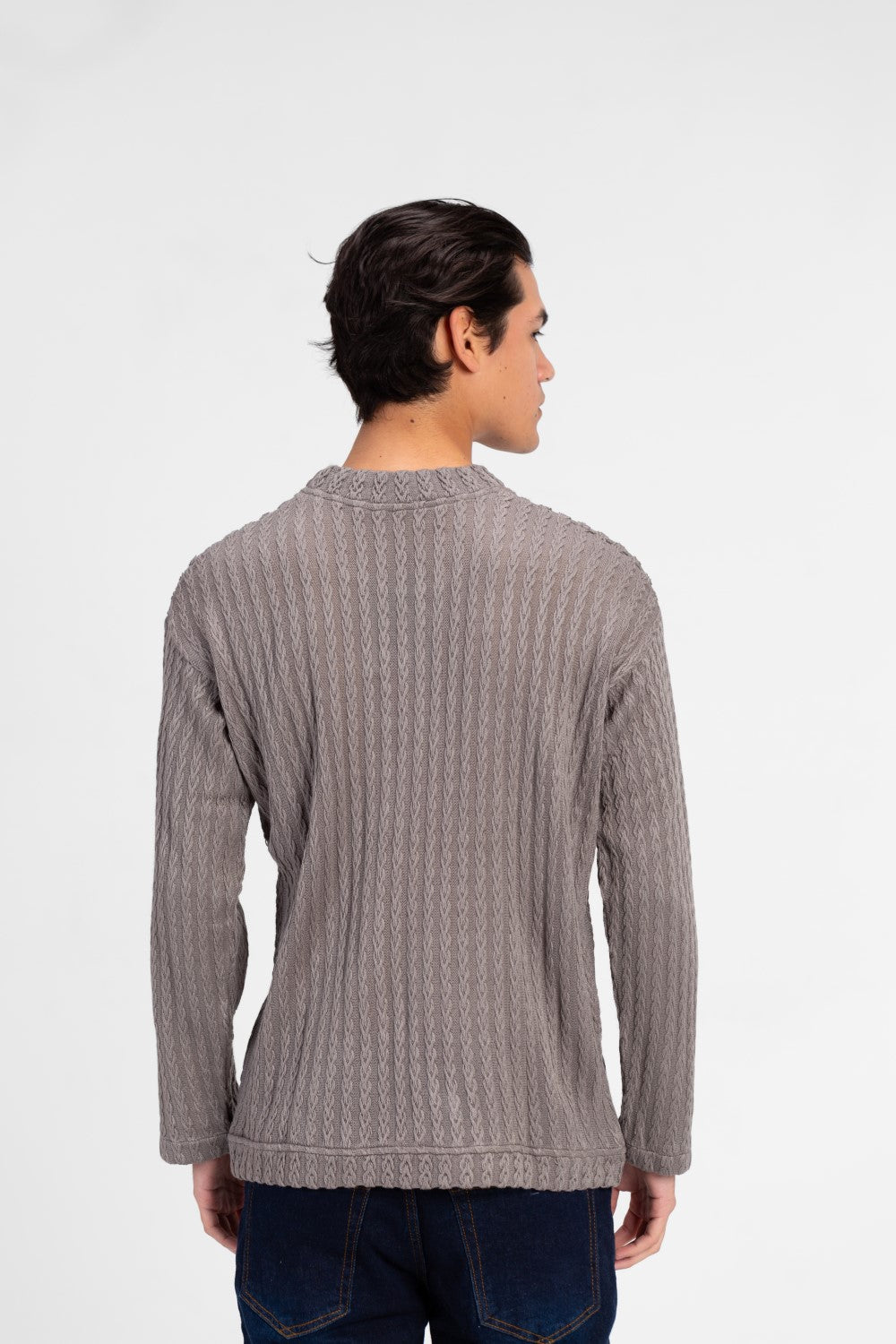 Men's Basic Round Neck Knitted Sweater Pullover