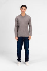 Men's Basic Round Neck Knitted Sweater Pullover