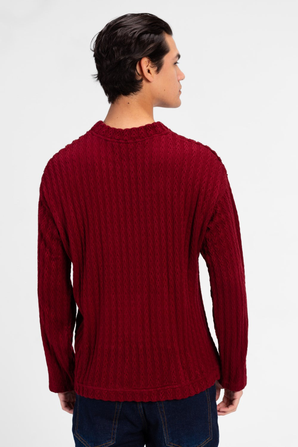Men's Basic Round Neck Knitted Sweater Pullover