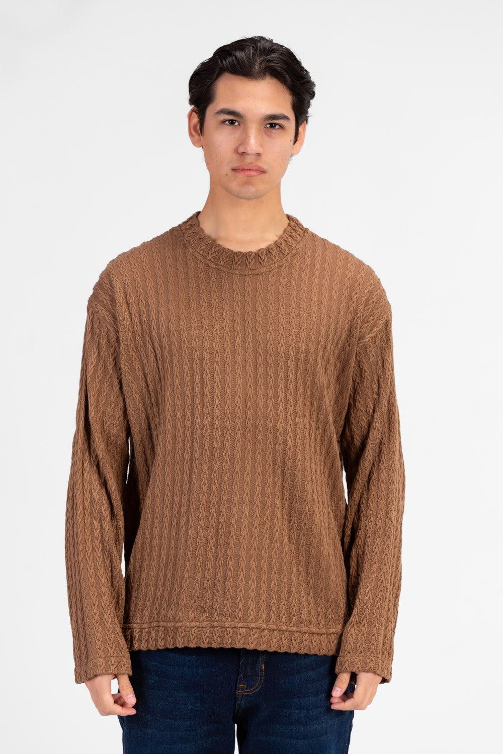Men's Basic Round Neck Knitted Sweater Pullover