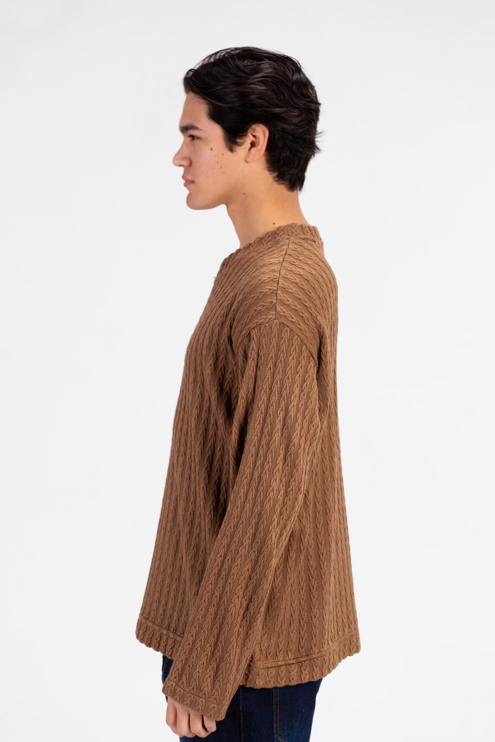 Men's Basic Round Neck Knitted Sweater Pullover