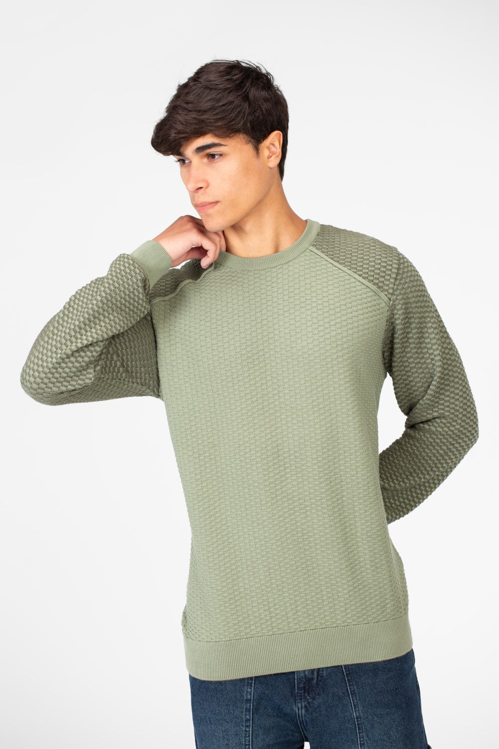 Men's Cotton Crew Neck Pullover Sweater