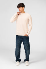 Men's Velvet Pullover With Round Neck And Long Sleeves