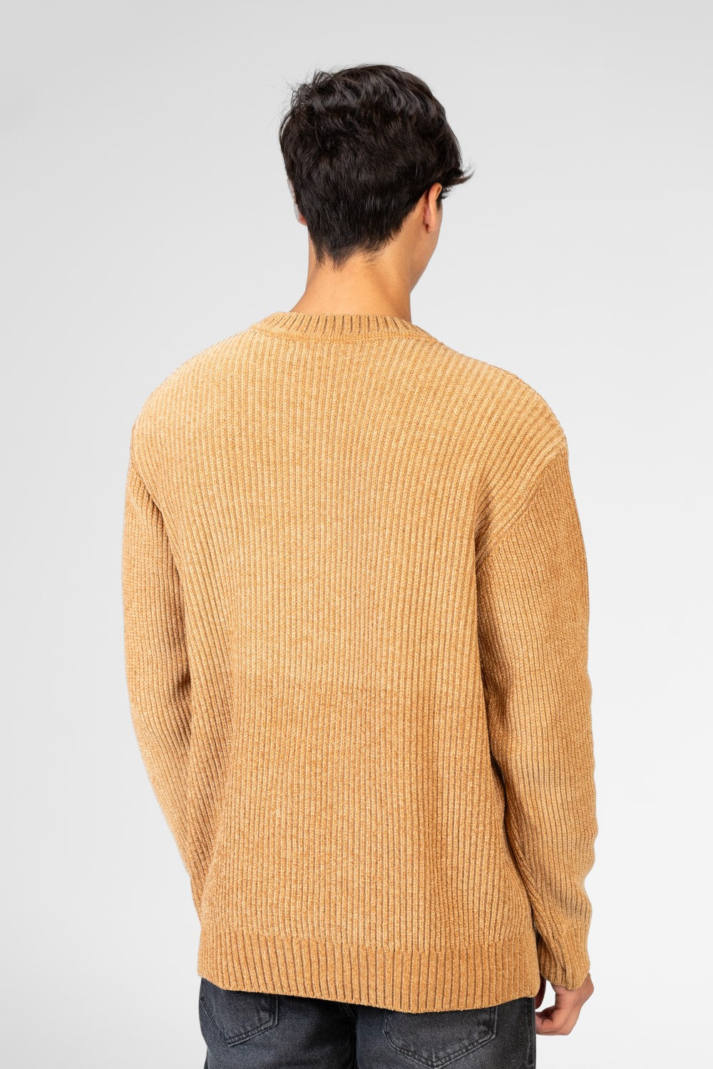 Men's Velvet Pullover With Round Neck And Long Sleeves