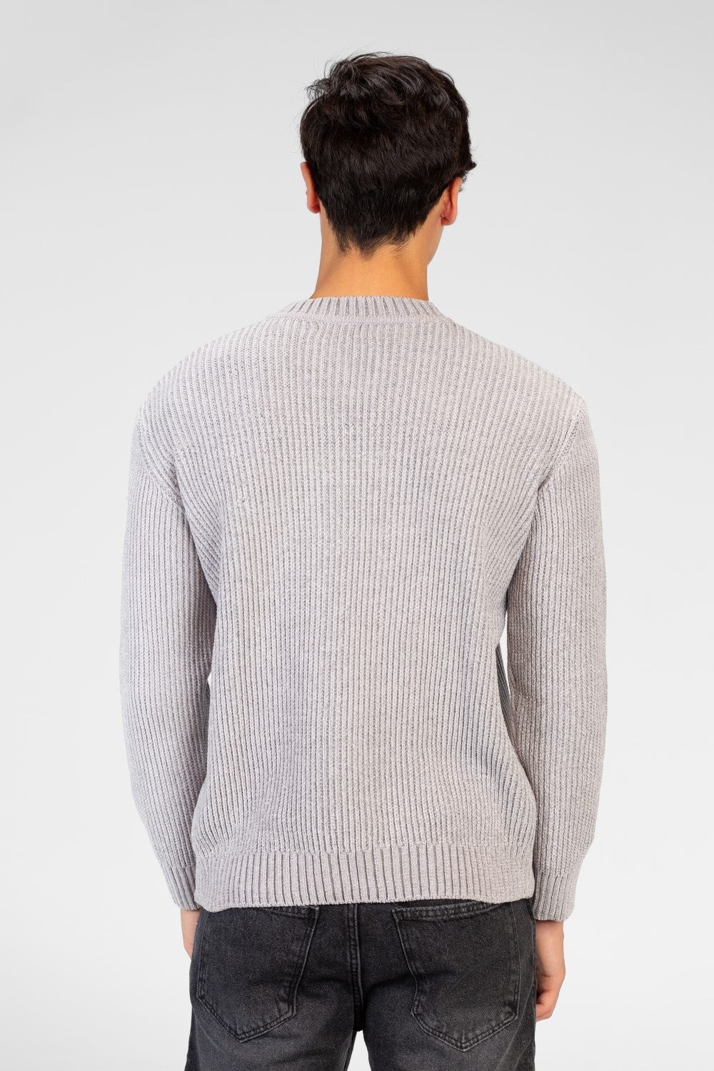 Men's Velvet Pullover With Round Neck And Long Sleeves
