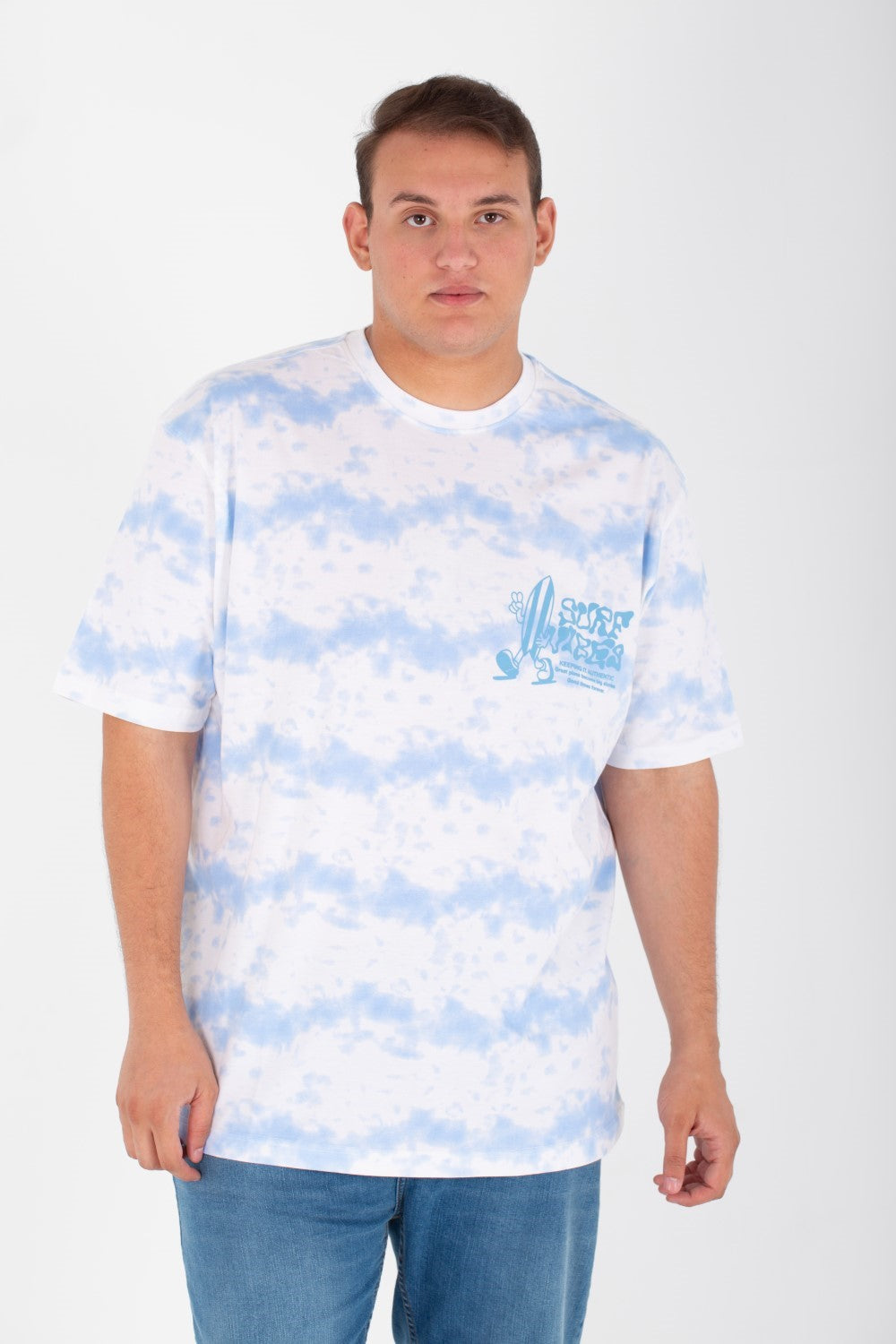 Men's Big Size Oversize T-shirt With Round Neck And Full Print