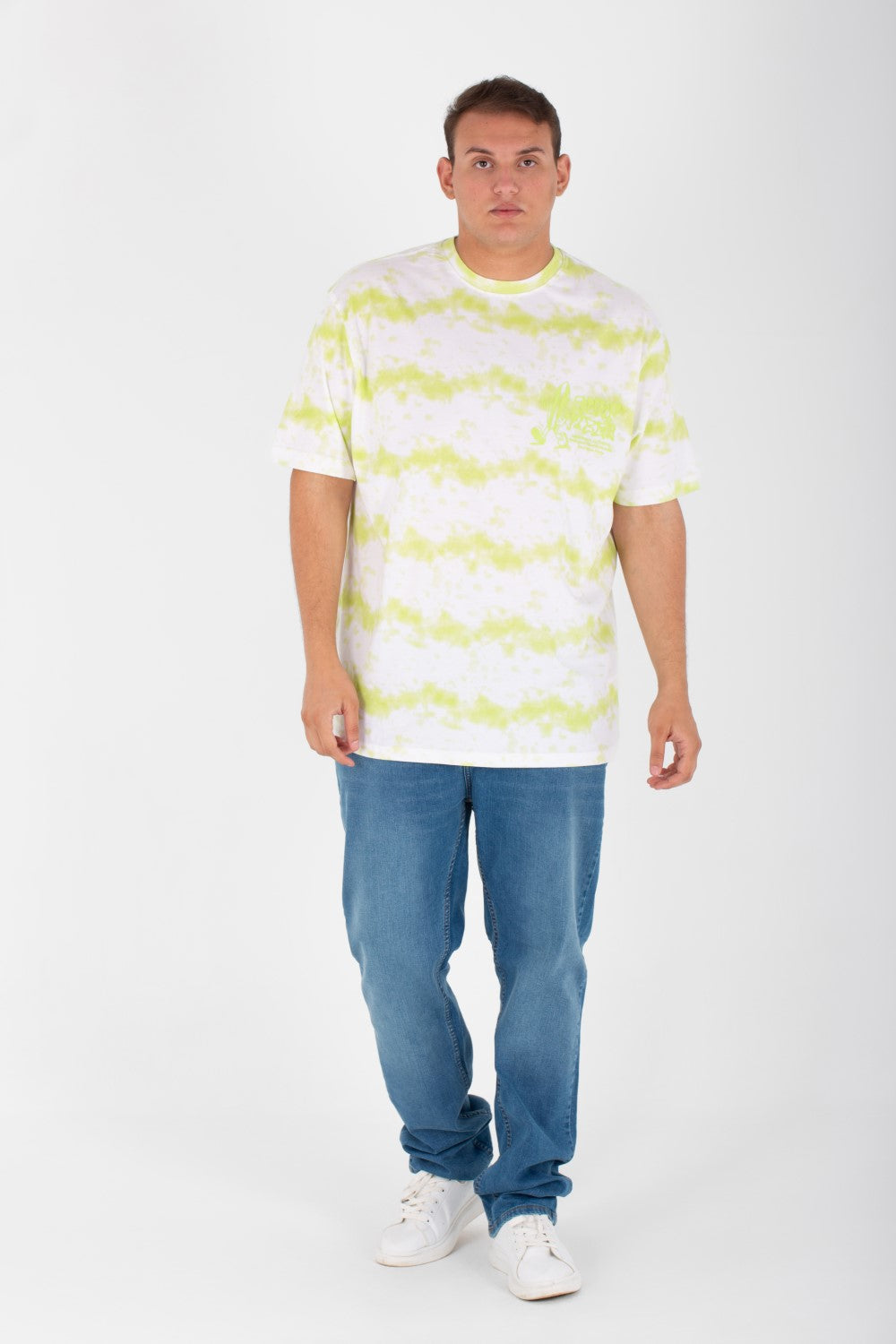 Men's Big Size Oversize T-shirt With Round Neck And Full Print