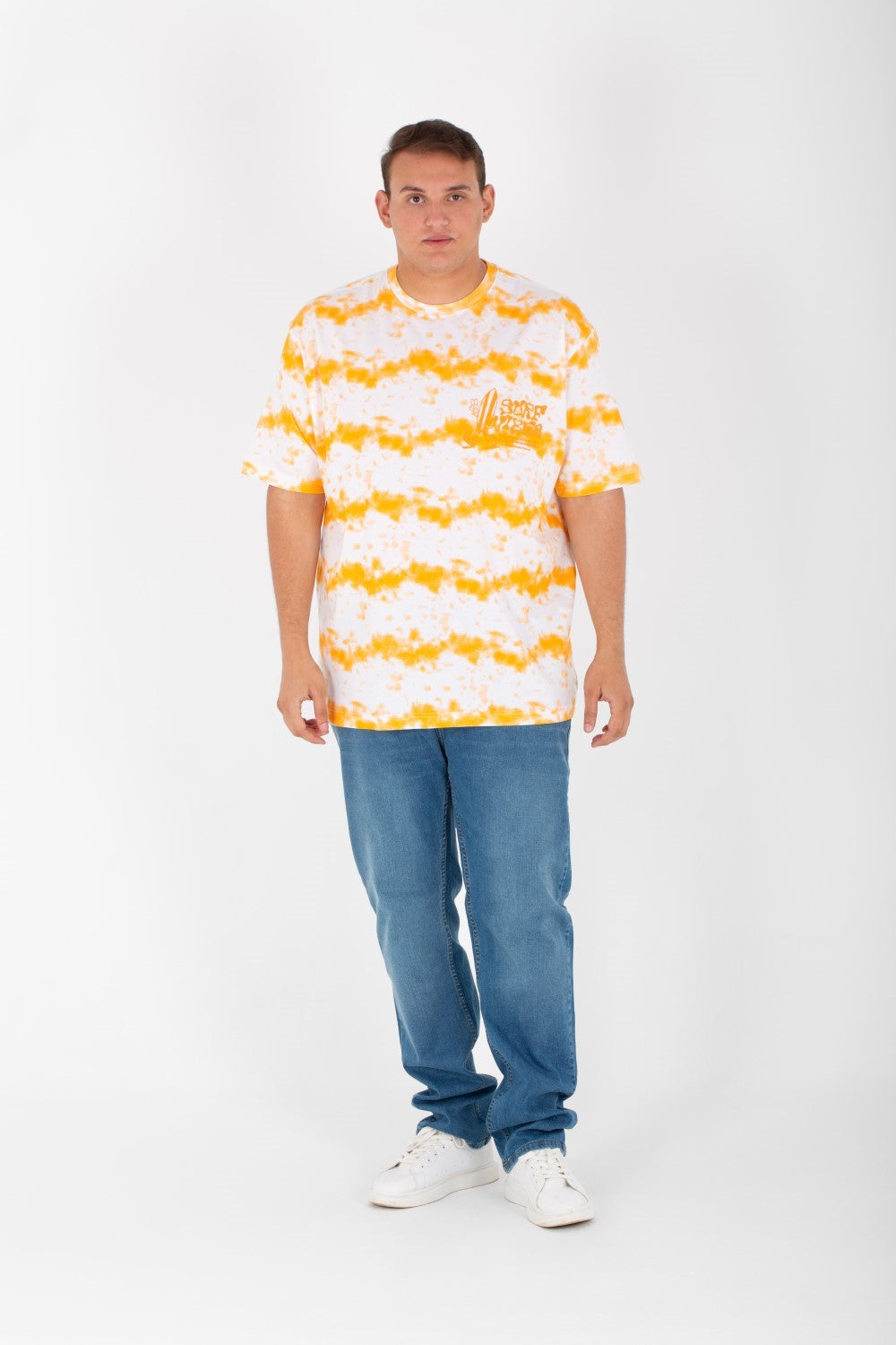 Men's Big Size Oversize T-shirt With Round Neck And Full Print